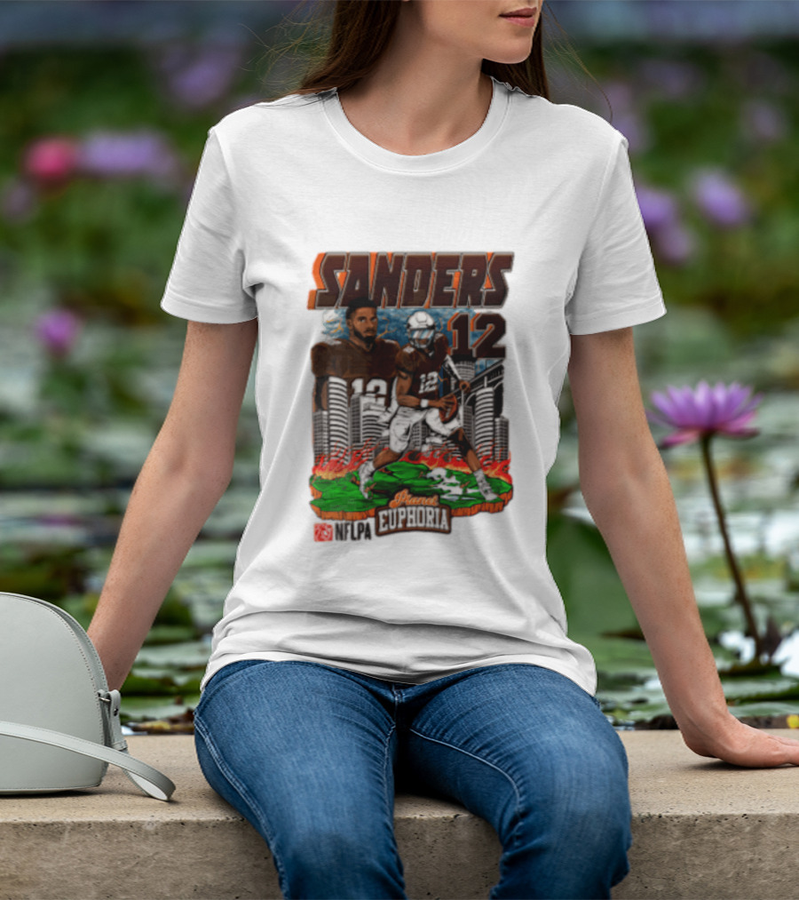 Sanders 12 Football Legend Euphoria NFCA Brand T-Shirt