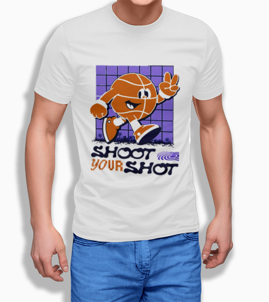 Shoot Your Shot Retro Basketball Character Peace Sign T-Shirt