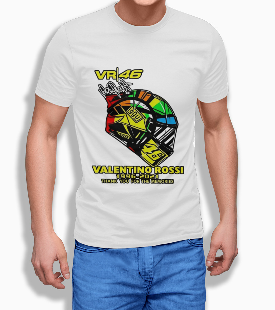 Valentino Rossi VR46 1996 2021 Thank You For The Memories Helmet T-Shirt