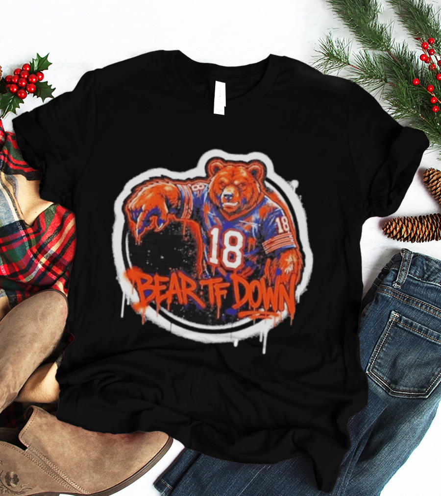 Caleb Williams 18 Chicago Bears Bear TF Down T-Shirt