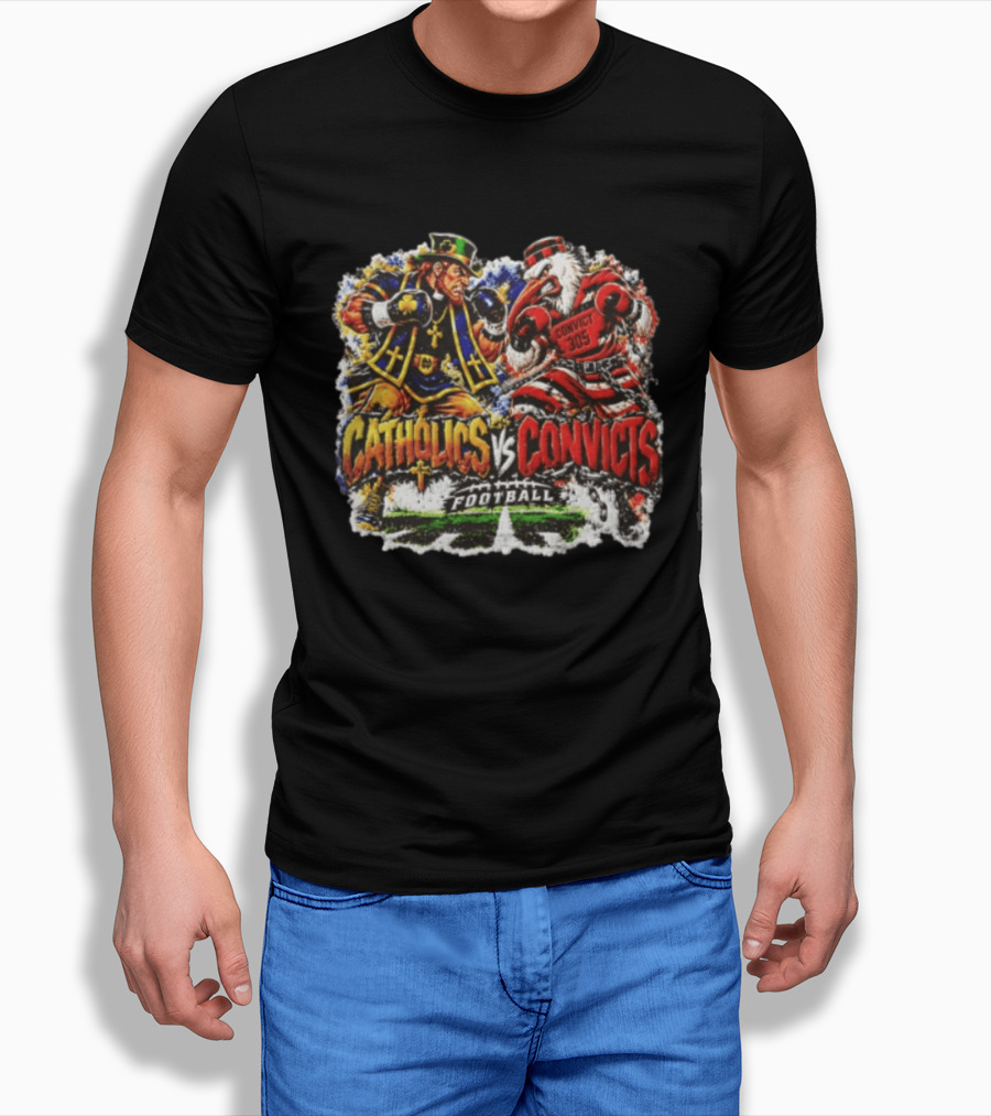 Catholics Vs Convicts Rivalry Notre Dame Football T-Shirt