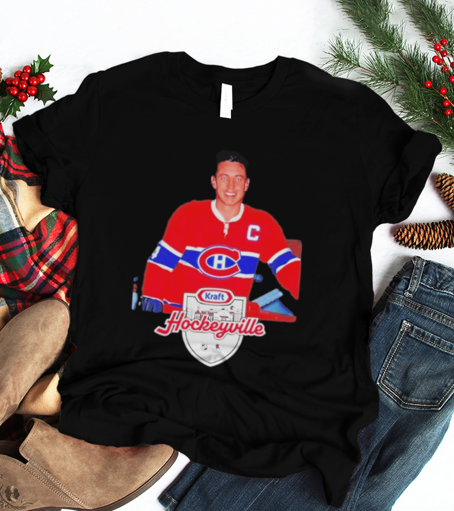 Jean Béliveau Montreal Canadiens Kraft Hockeyville Canadiens Logo Vintage Hockey T-Shirt