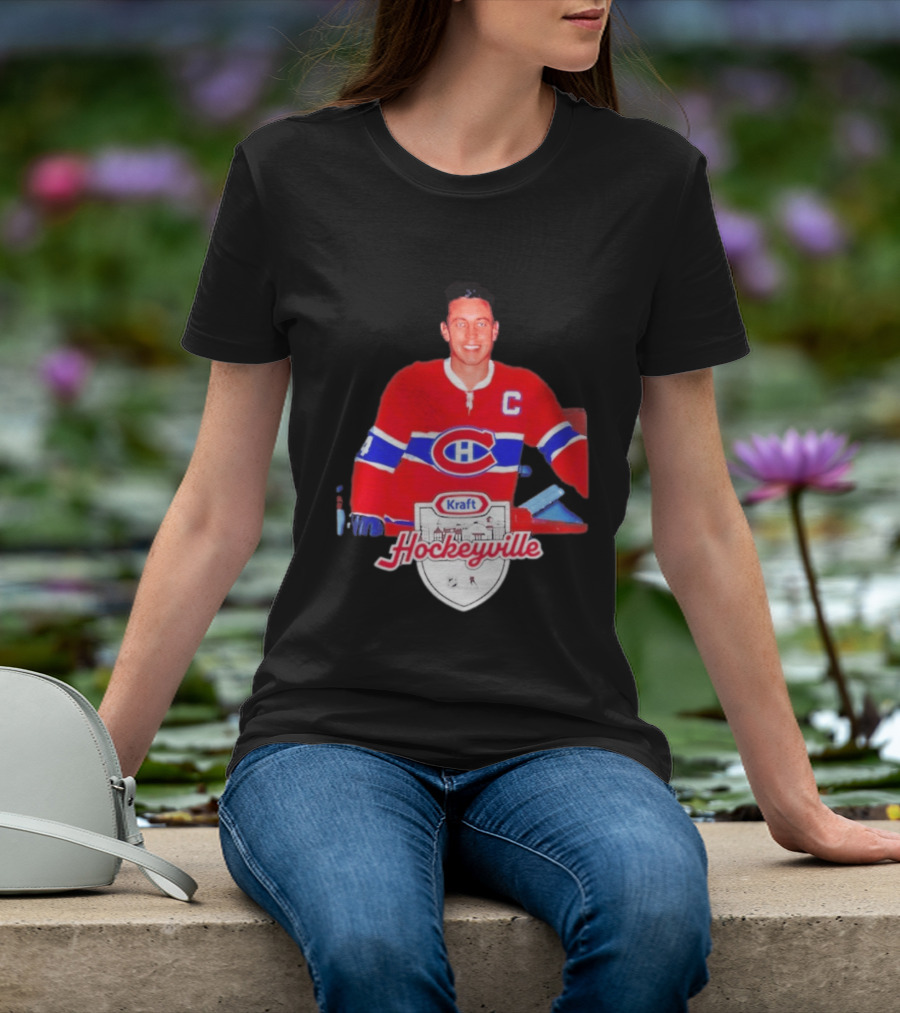 Jean Béliveau Montreal Canadiens Kraft Hockeyville Canadiens Logo Vintage Hockey T-Shirt