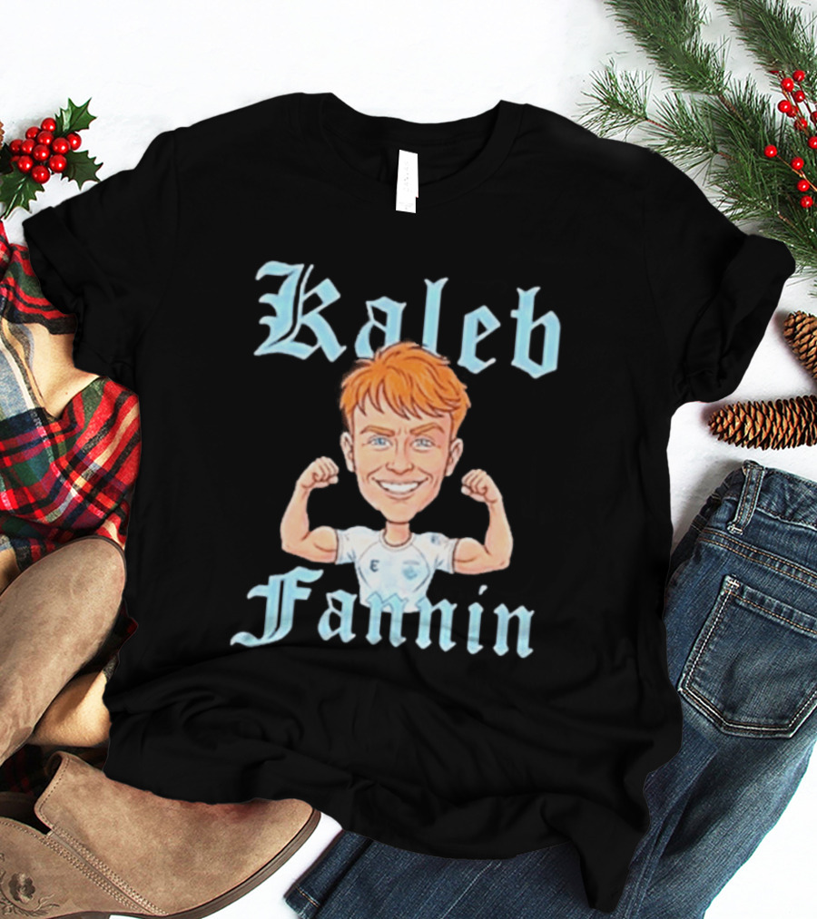 Kaleb Fannin Cartoon Character Flexing Muscles T-Shirt