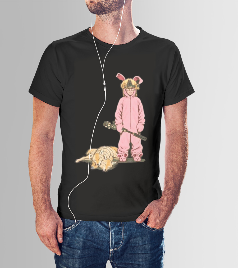Pink Nightmare Bunny Suit Coyote Hunting Sniper T-Shirt