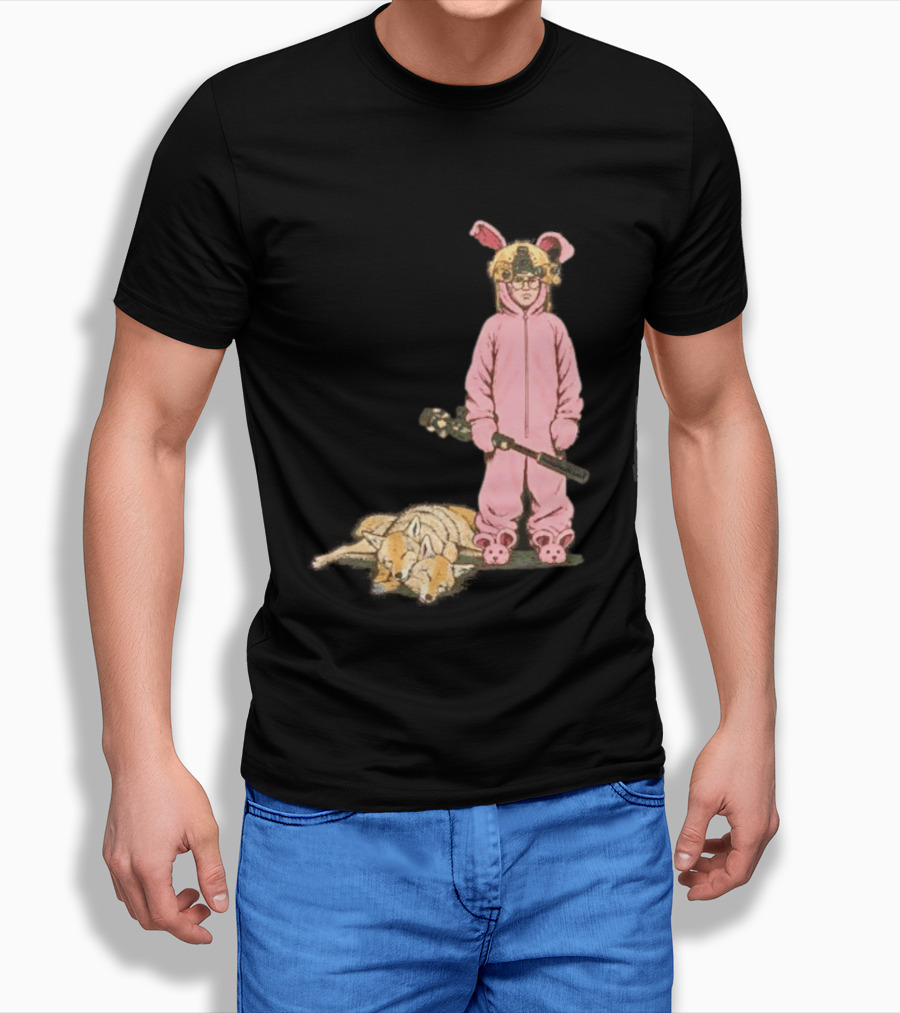 Pink Nightmare Bunny Suit Coyote Hunting Sniper T-Shirt