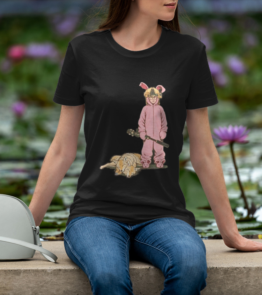 Pink Nightmare Bunny Suit Coyote Hunting Sniper T-Shirt