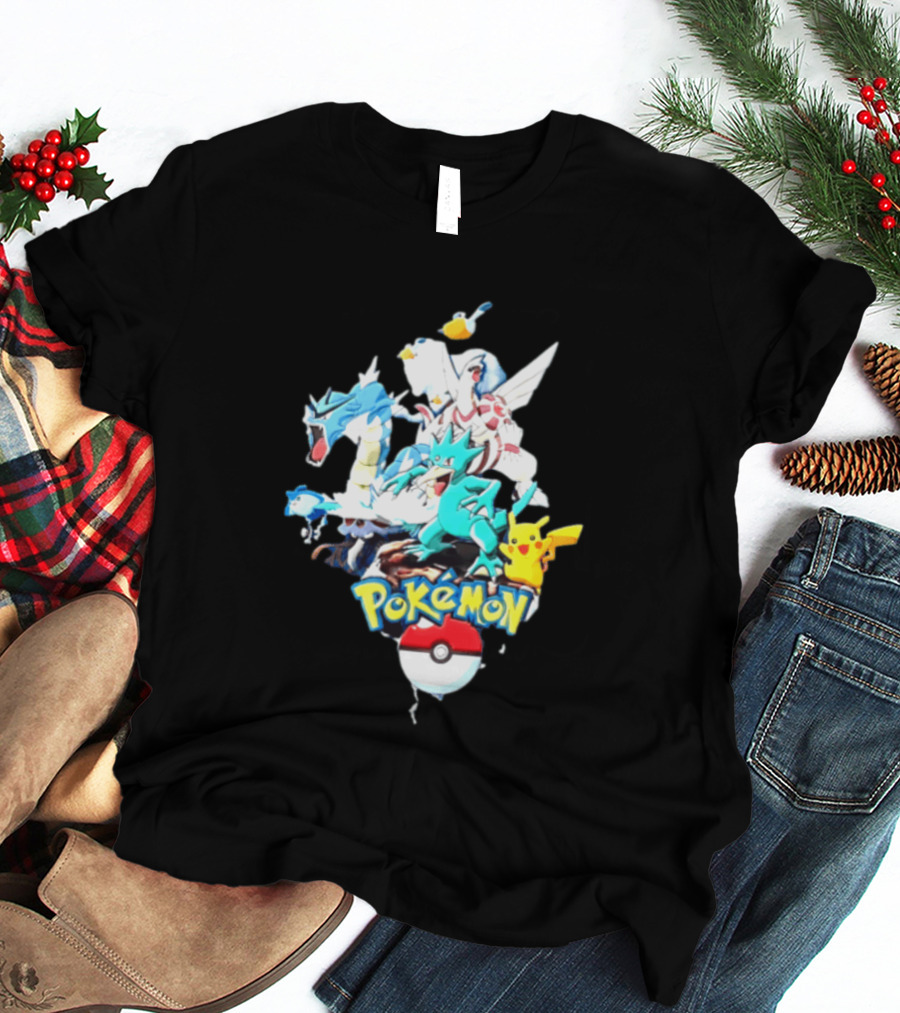 Pokemon Pikachu Gyarados Ralts Golduck Pelipper Dialga Poke Ball T-Shirt