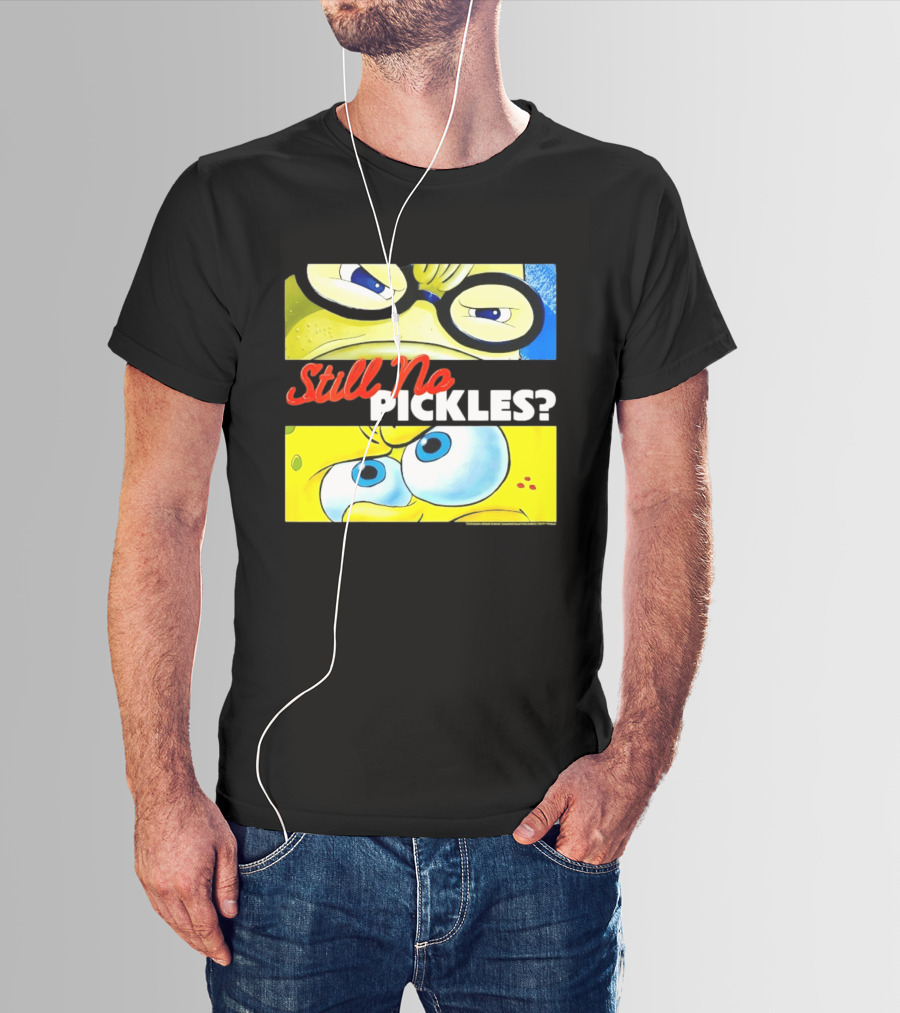 SpongeBob SquarePants Still No Pickles Nickelodeon Eyes Close Up T-Shirt