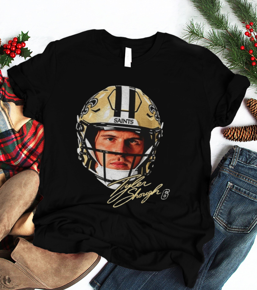 Tyler Shough New Orleans Saints Football Helmet Big Face 6 T-Shirt