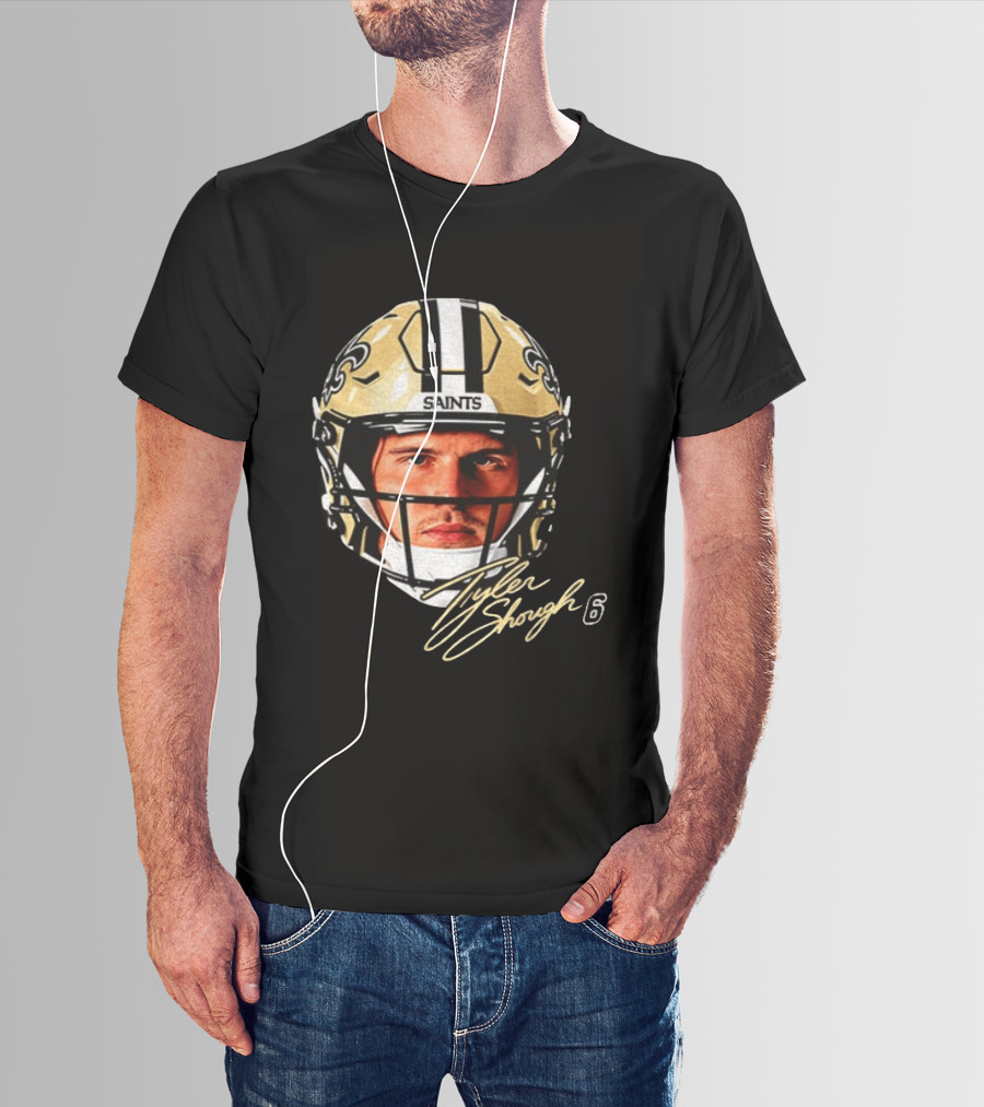 Tyler Shough New Orleans Saints Football Helmet Big Face 6 T-Shirt