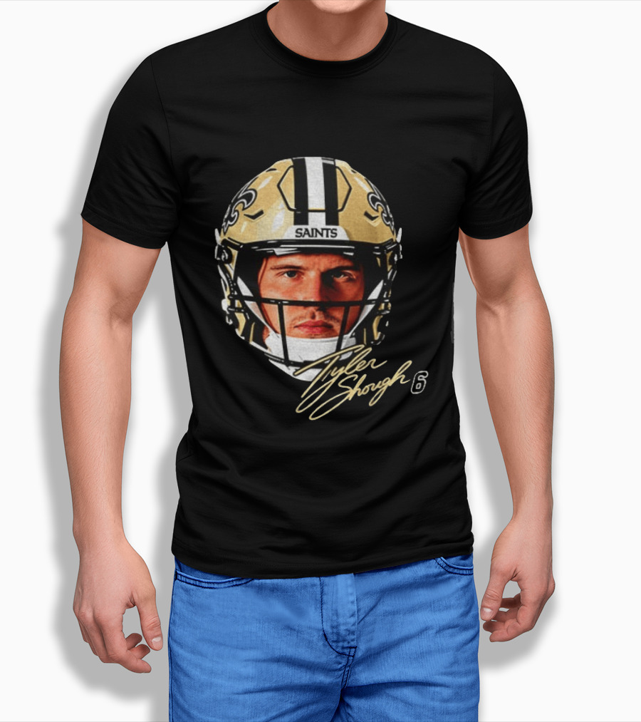 Tyler Shough New Orleans Saints Football Helmet Big Face 6 T-Shirt