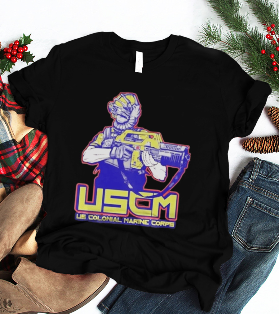 USCM US Colonial Marine Corps Alien Warrior T-Shirt