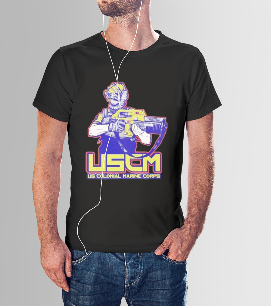 USCM US Colonial Marine Corps Alien Warrior T-Shirt
