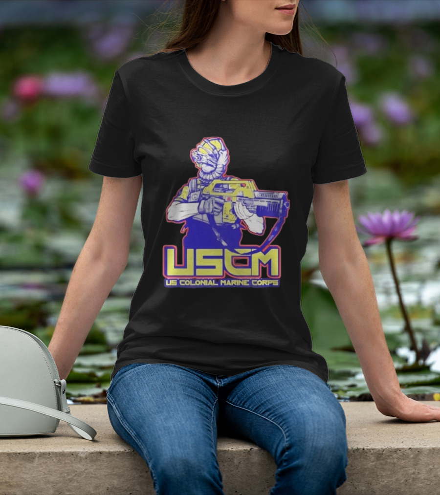 USCM US Colonial Marine Corps Alien Warrior T-Shirt
