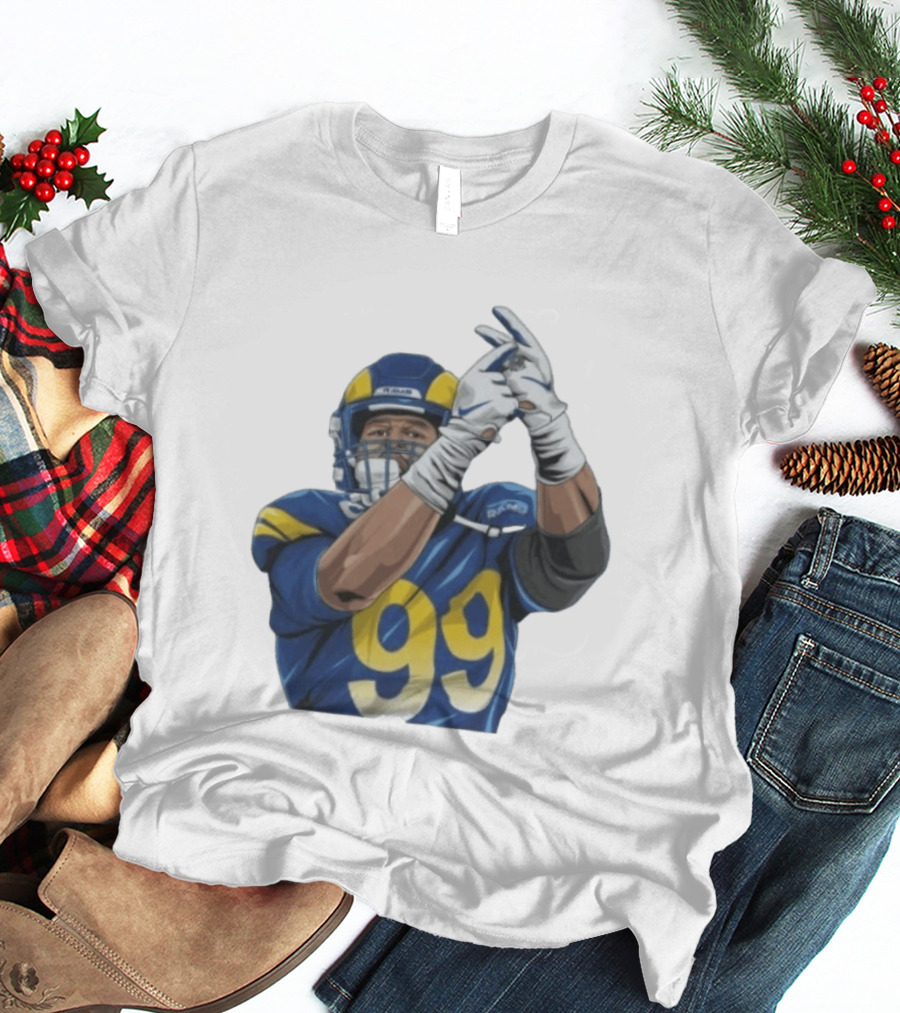 Aaron Donald No 99 Los Angeles Rams AD99 Blue And Yellow Football Gear T-Shirt