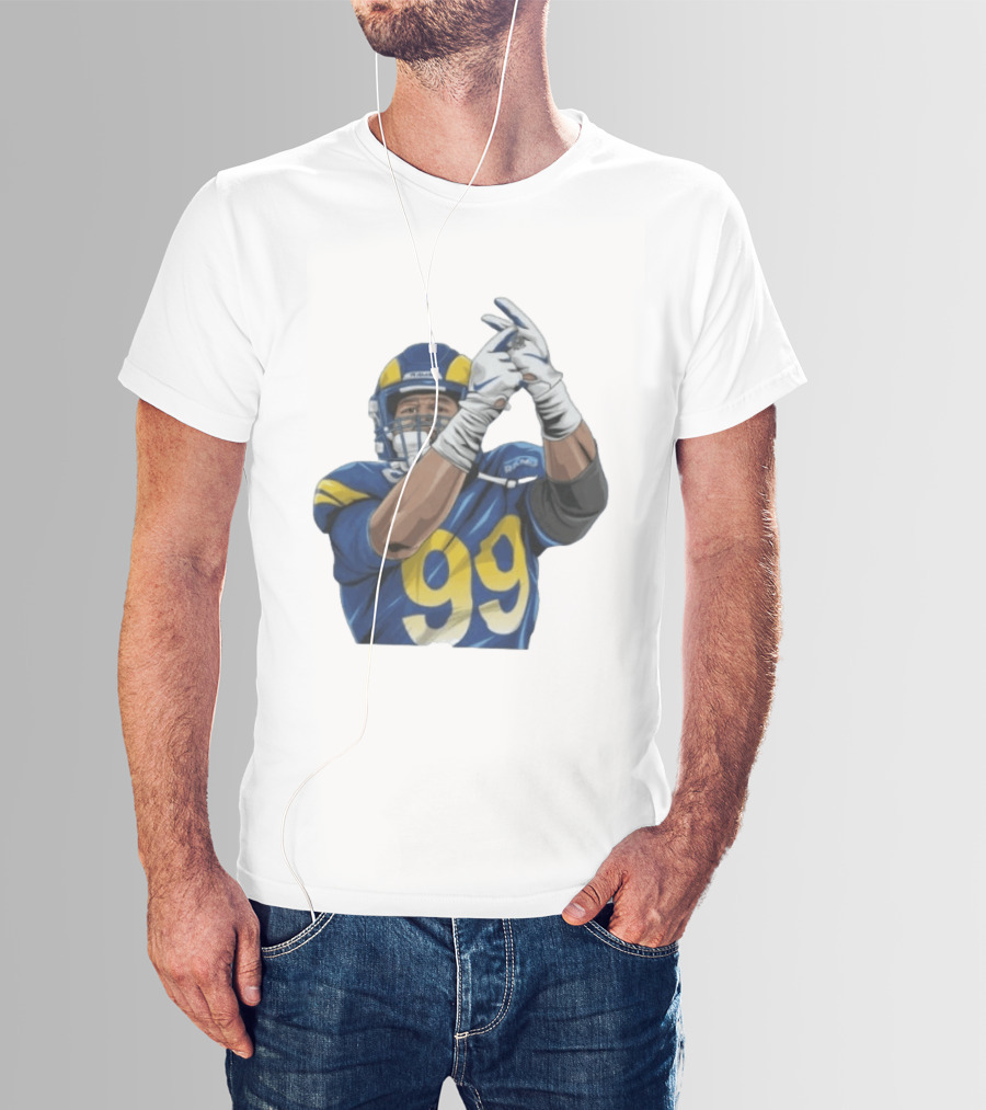Aaron Donald No 99 Los Angeles Rams AD99 Blue And Yellow Football Gear T-Shirt
