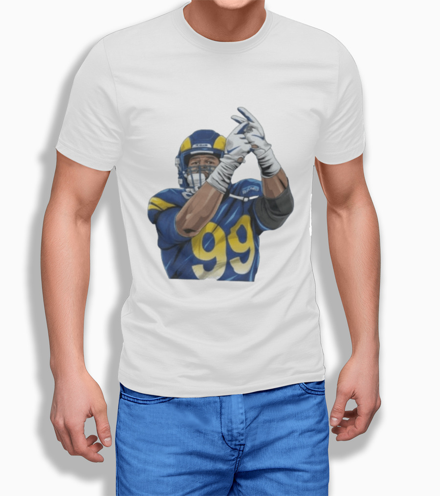 Aaron Donald No 99 Los Angeles Rams AD99 Blue And Yellow Football Gear T-Shirt