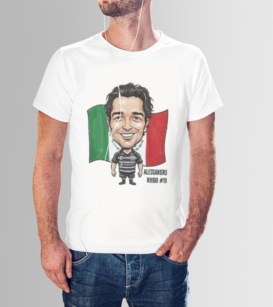 Alessandro Rubio No 19 Caricature Mexico Flag Football Jersey T-Shirt