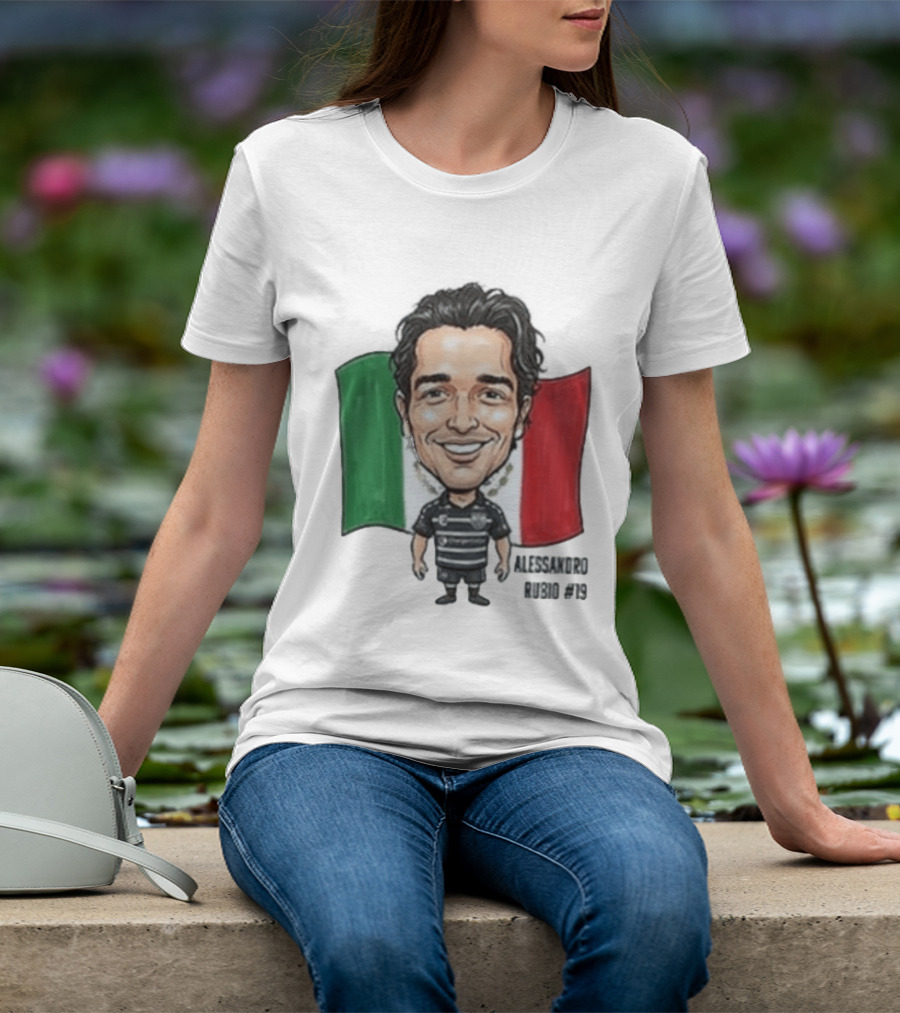 Alessandro Rubio No 19 Caricature Mexico Flag Football Jersey T-Shirt