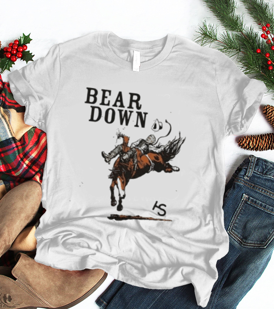 Bear Down Cowboy Rodeo Bucking Horse 15 T-Shirt