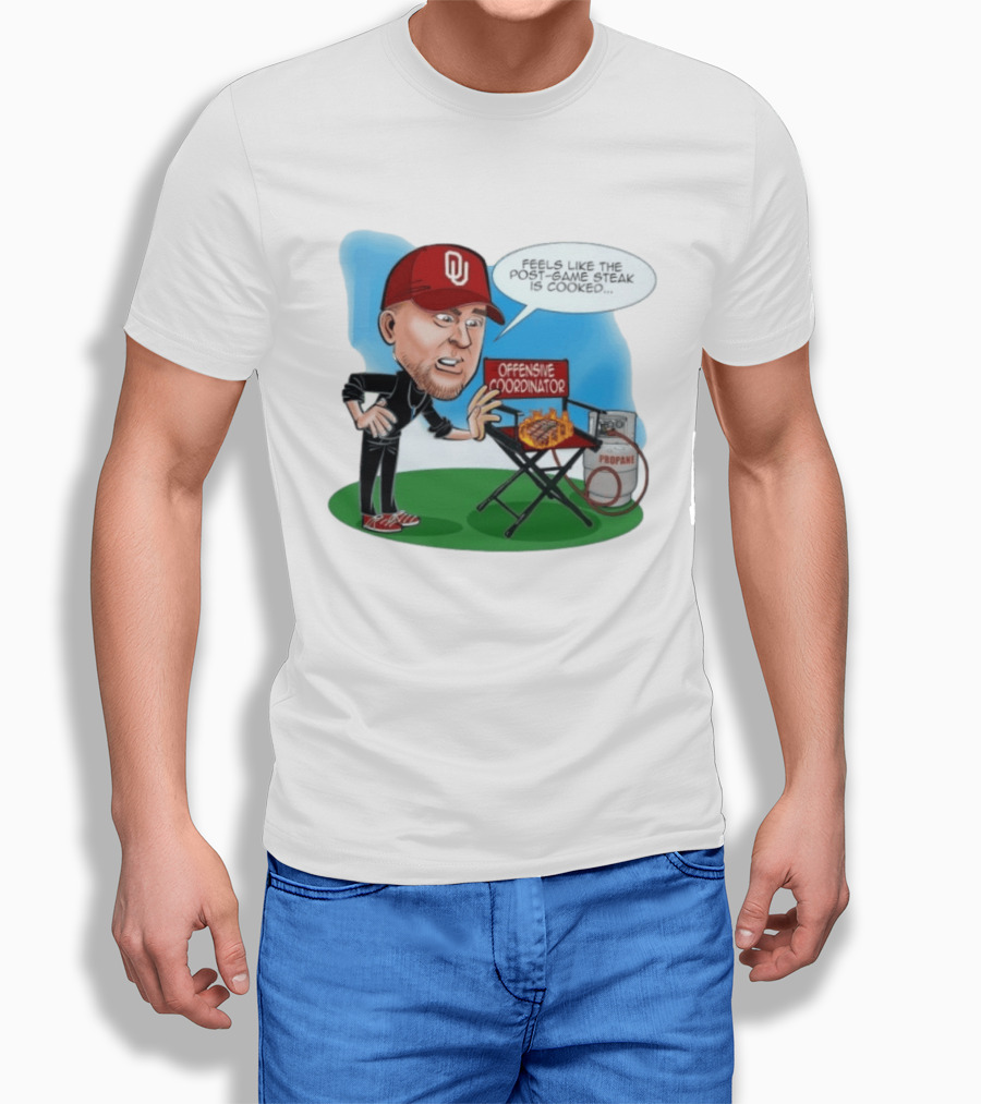 Brent Venables Oklahoma Sooners Offensive Coordinator Cartoon Steak Propane T-Shirt