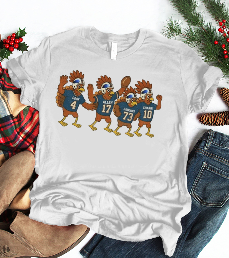Buffalo Football Thanksgiving Turkeys Cook Allen Dawkins Shakir T-Shirt