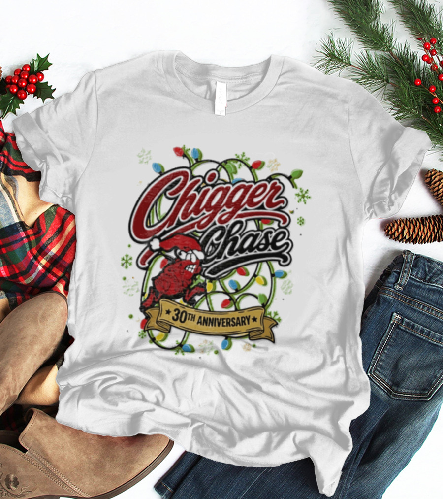 Chigger Chase Christmas Lights 30th Anniversary Celebration T-Shirt