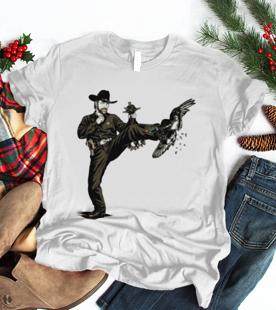 Chuck Norris Roundhouse Kick Duck Hunting Action T-Shirt