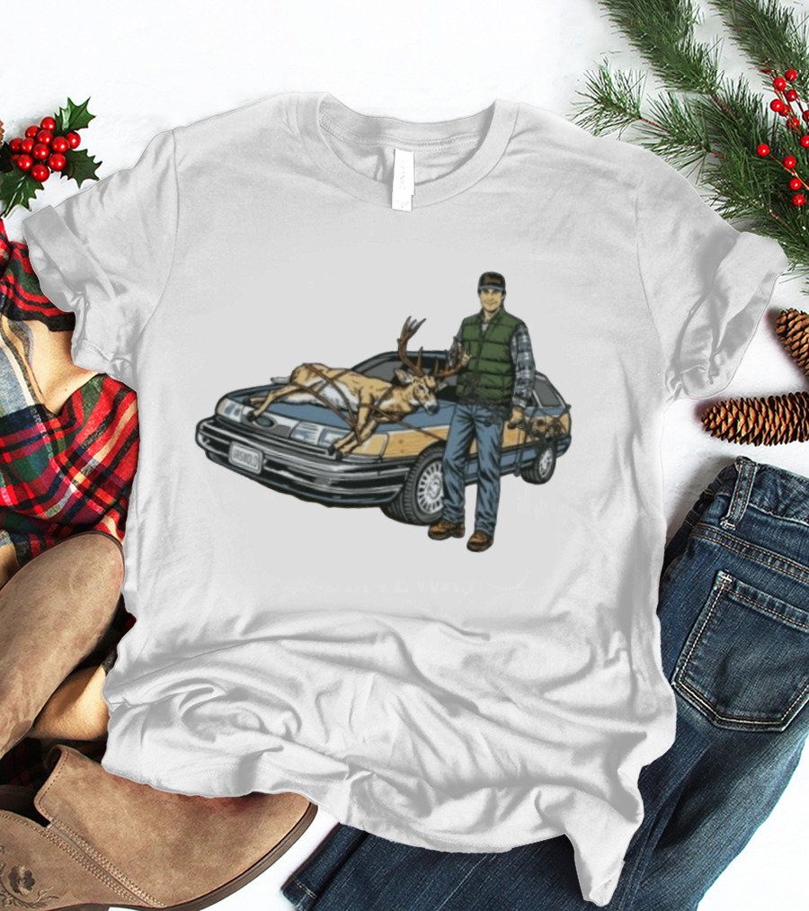 Clark Griswold Christmas Vacation With Deer On Car T-Shirt