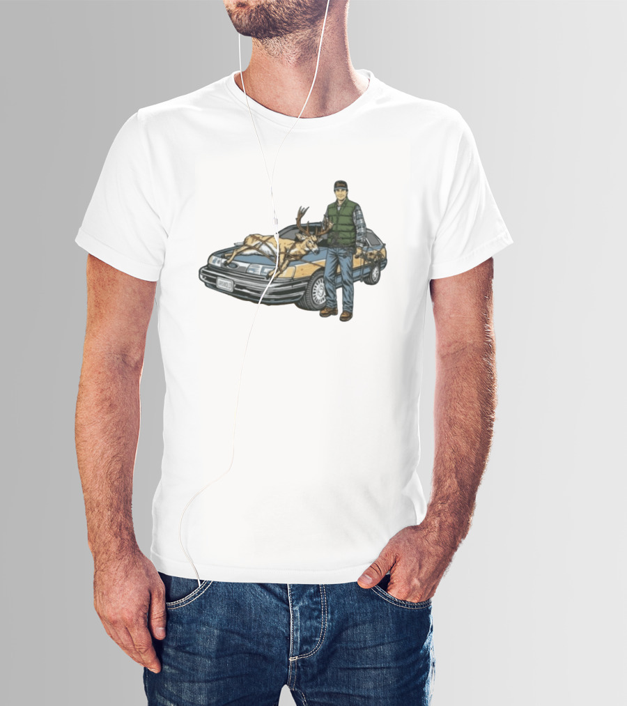 Clark Griswold Christmas Vacation With Deer On Car T-Shirt