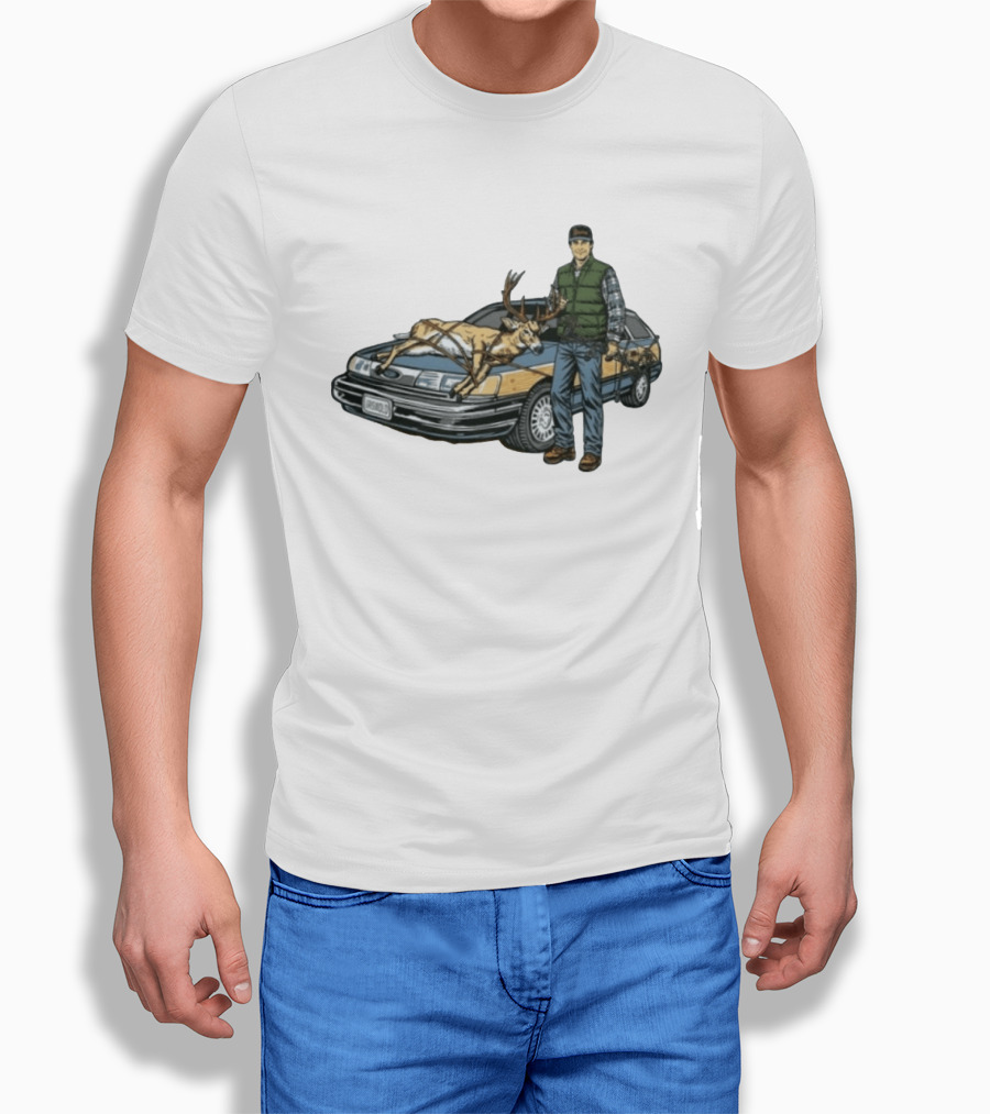 Clark Griswold Christmas Vacation With Deer On Car T-Shirt