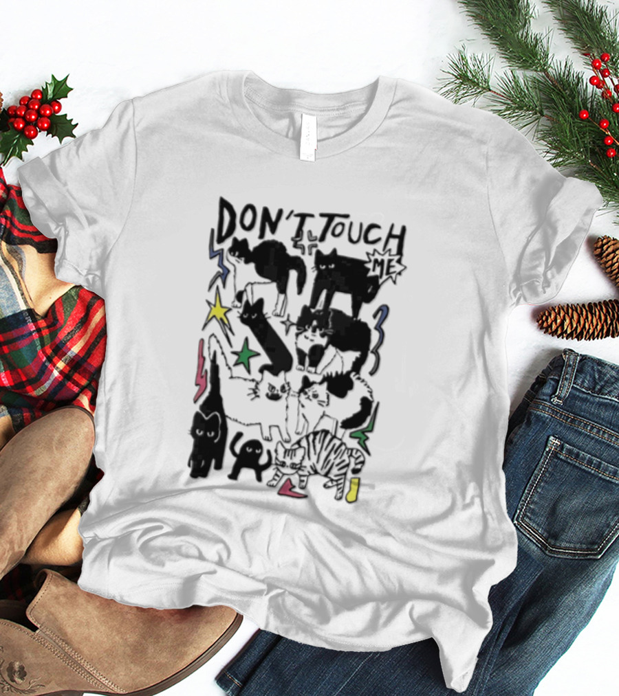 DON'T TOUCH ME Multiple Cats Stars Lightning T-Shirt