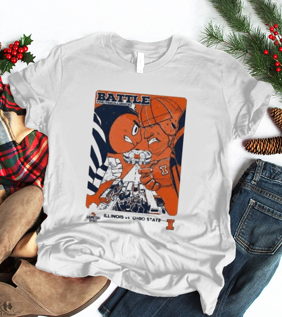 Battle For The Illibuck Illinois Vs Ohio State NCAA College Football 2026 Ohio Stadium T-Shirt
