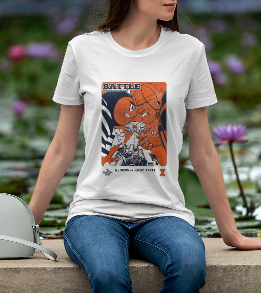 Battle For The Illibuck Illinois Vs Ohio State NCAA College Football 2026 Ohio Stadium T-Shirt