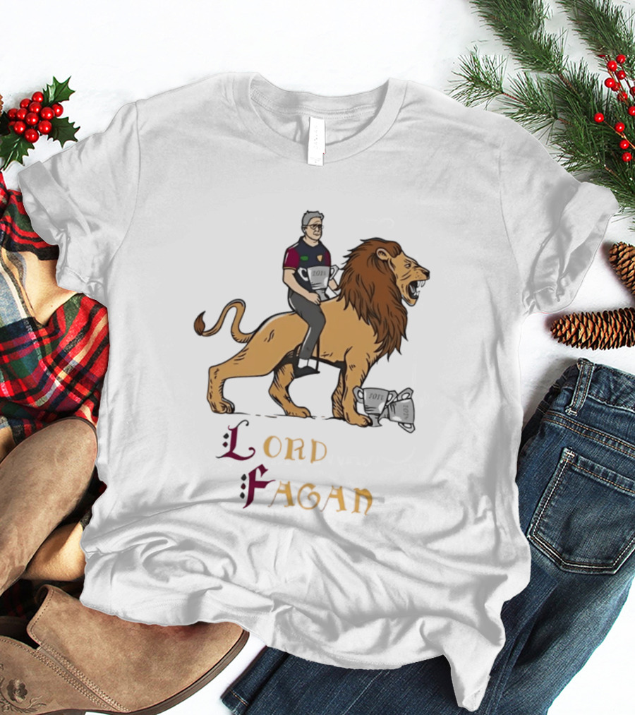 Lord Fagan Brisbane Lions 2024 Premiership Trophy Holder Riding Lion T-Shirt