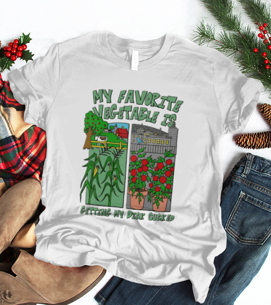 My Favorite Vegetable Is Getting My Dick Sucked Farm Scene City Rooftop Tomato Plants T-Shirt