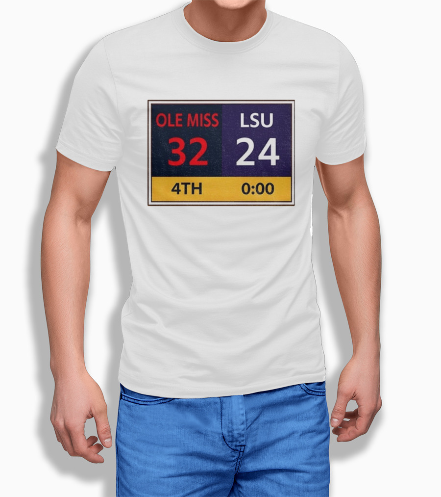 OLE MISS 32 LSU 24 4TH Quarter Final Score Victory T-Shirt