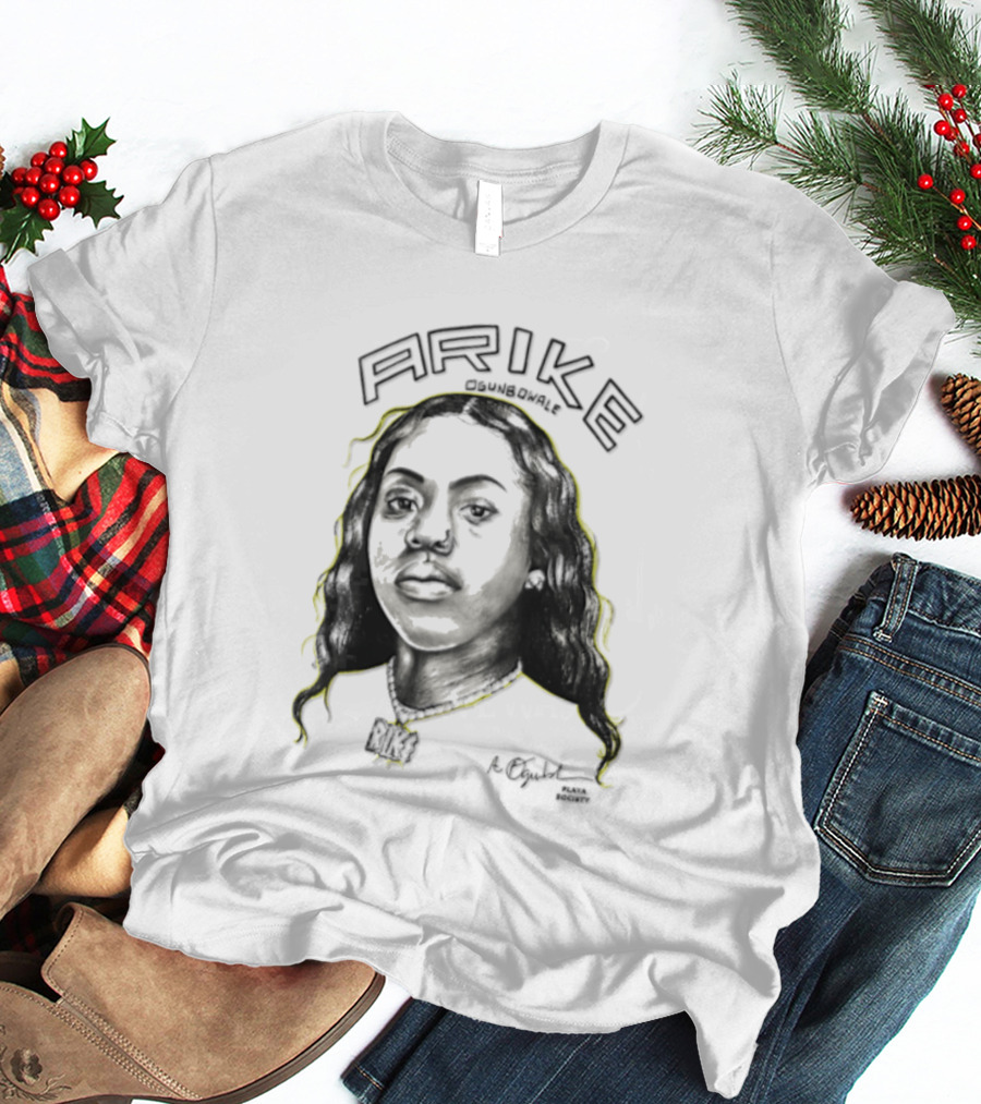 Playa Society Arike Ogunbowale Portrait With Necklace T-Shirt