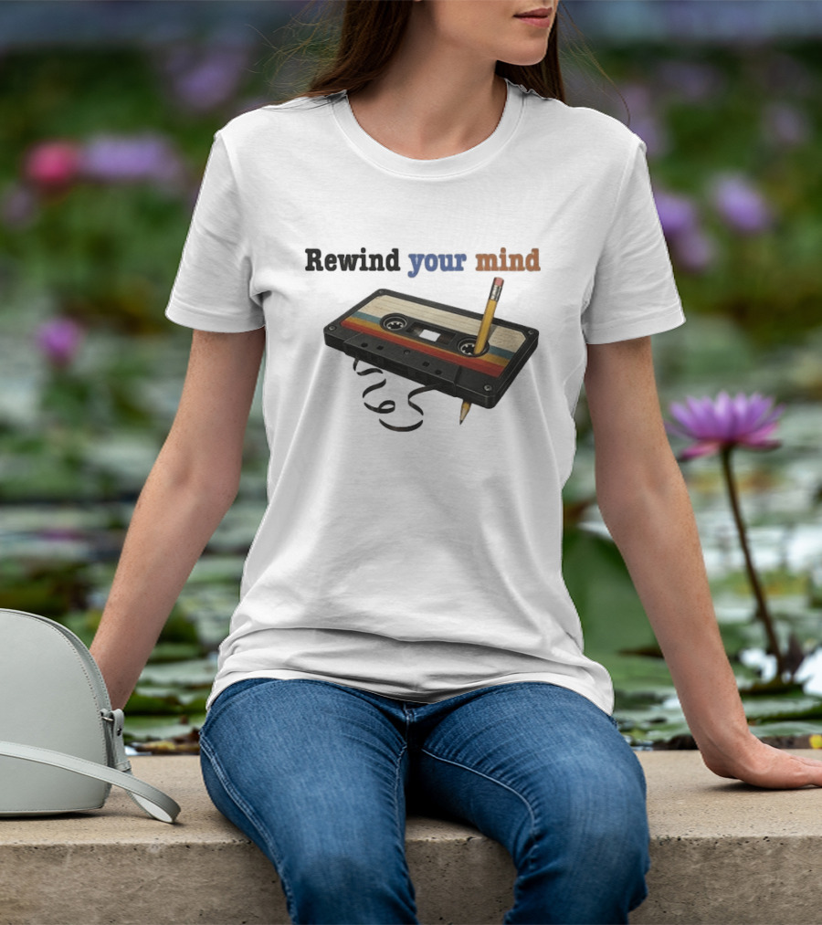 Rewind Your Mind Cassette Pencil Day By Day Co T-Shirt