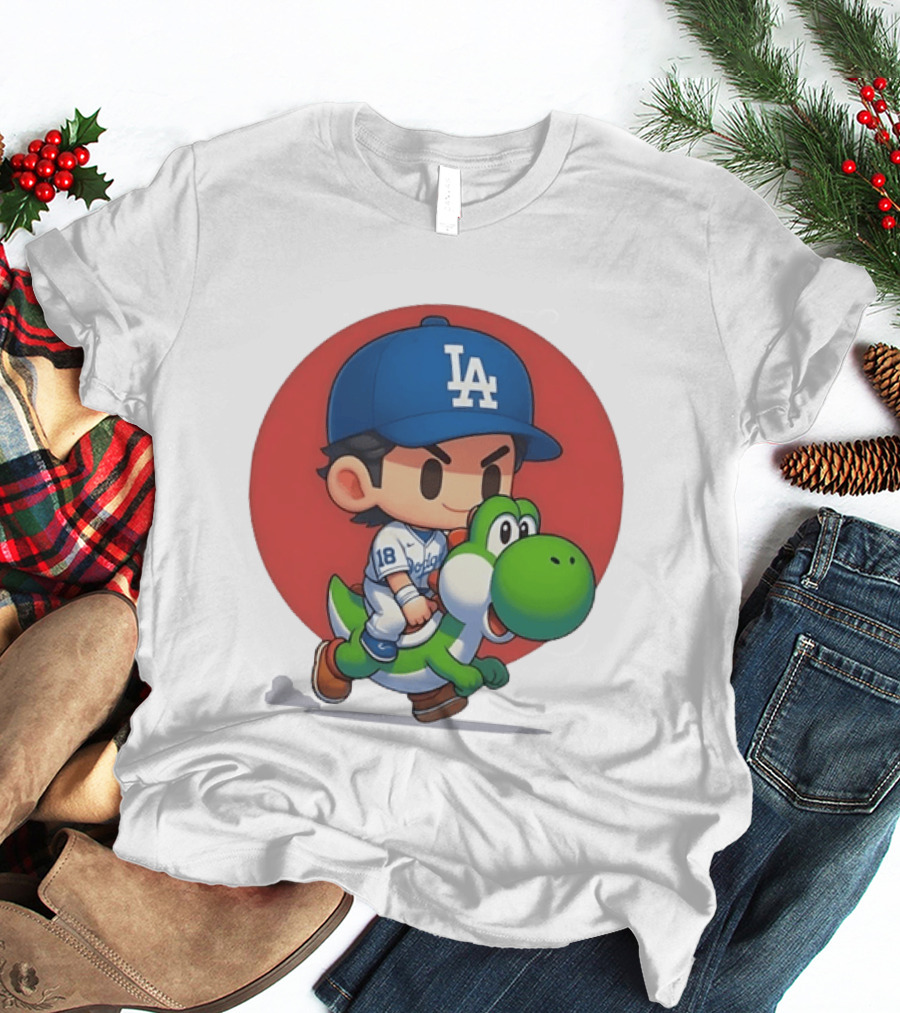 Los Angeles Dodgers Shohei Ohtani 18 Riding Yoshi T-Shirt