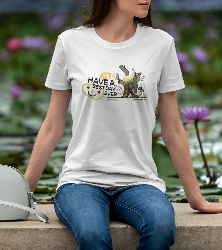 SHONDUROS Have A Best Day Ever Skatestation Smiley Skateboarding T-Shirt
