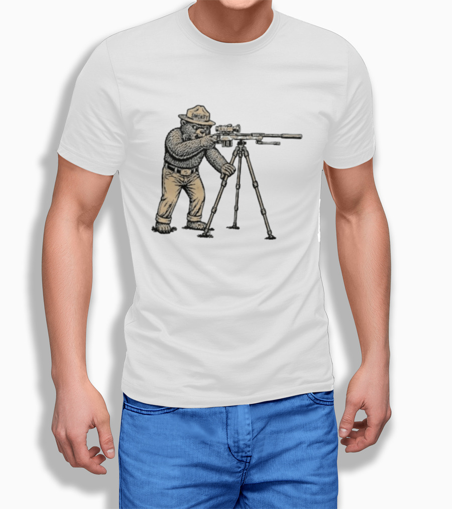 Smokey Bear Sniper Forest Ranger With Rifle T-Shirt