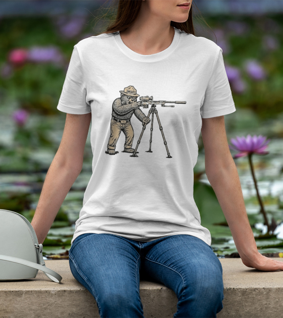 Smokey Bear Sniper Forest Ranger With Rifle T-Shirt