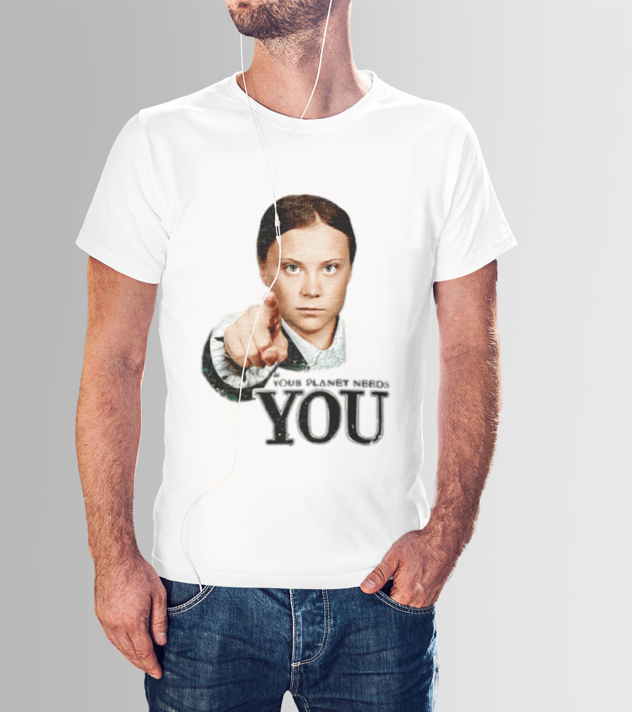 Your Planet Needs You Girl Pointing Iconic Call To Action T-Shirt