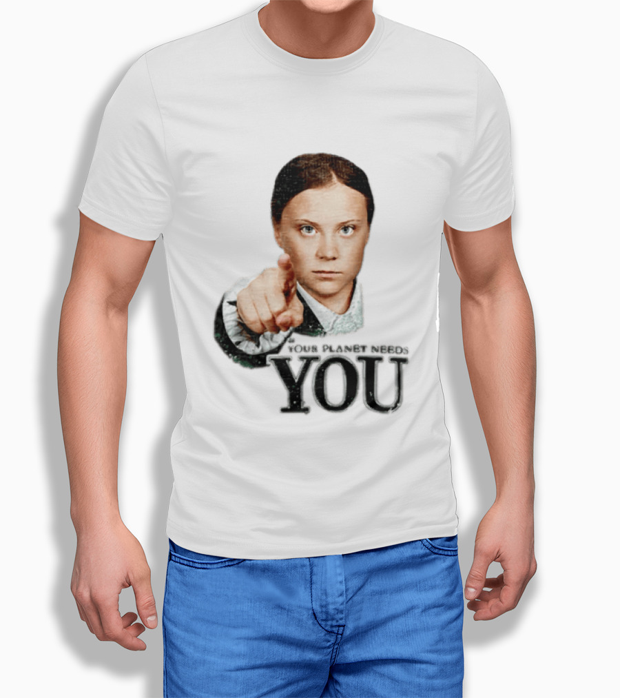 Your Planet Needs You Girl Pointing Iconic Call To Action T-Shirt