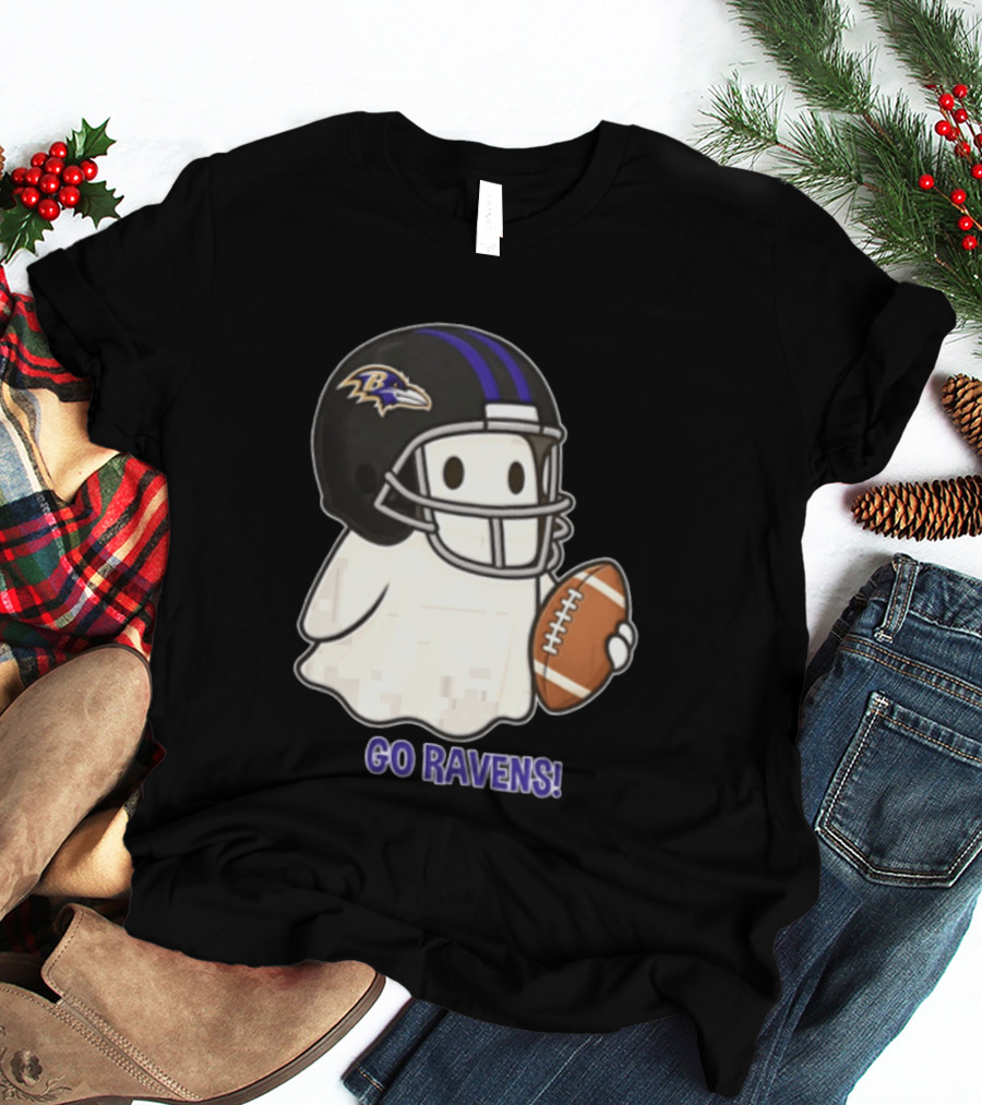 Baltimore Ravens Ghost In Football Helmet Go Ravens Football T-Shirt