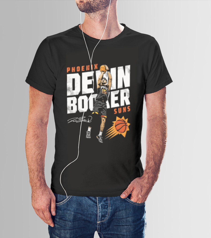 Phoenix Suns Devin Booker Jump Shot NBA Basketball T-Shirt
