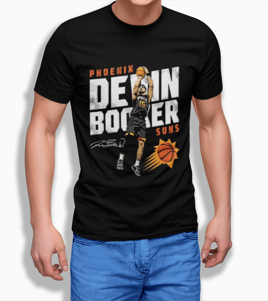 Phoenix Suns Devin Booker Jump Shot NBA Basketball T-Shirt