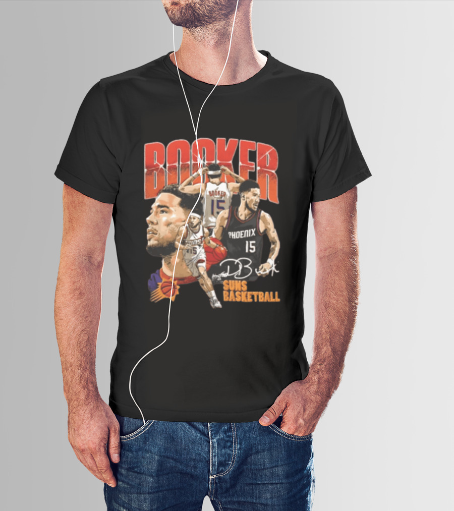 Devin Booker Phoenix Suns Basketball Player Action 15 Suns NBA Basketball T-Shirt